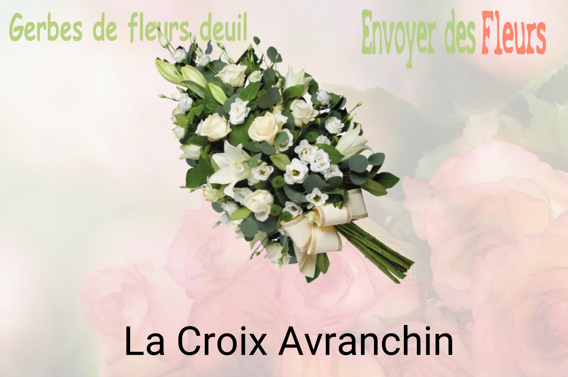 Gerbe de fleurs de deuil livrée à La Croix-Avranchin